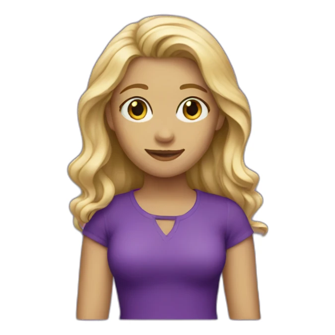 Blond Girl Artist wear purple sticker