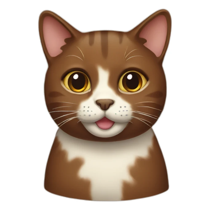 Brown cat with cream brownie sticker
