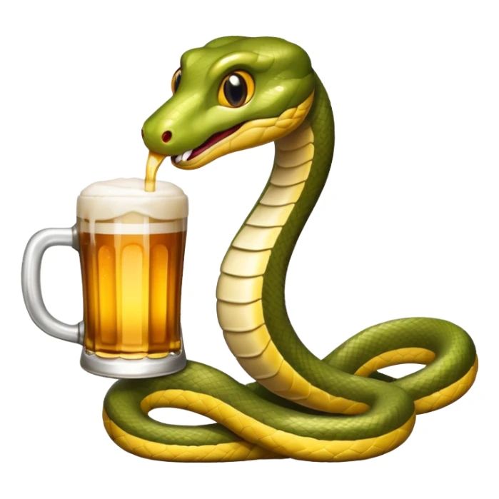 a snake with a glas of beer sticker