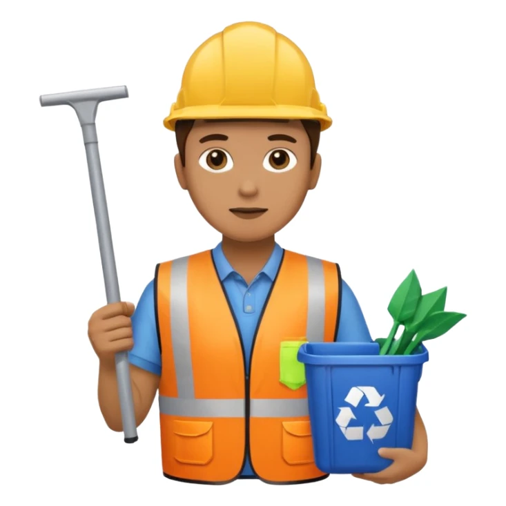 Waste Management, safety vest, trash picker sticker