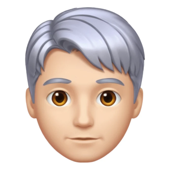 man with metalic hair sticker