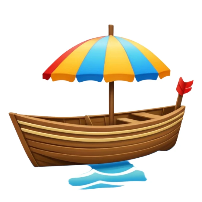 summer-themed emoji of a beach boat sticker