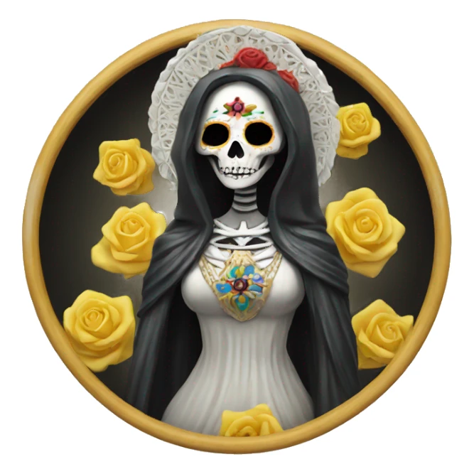The statue of Santa Muerta, Goddess of Death.  sticker
