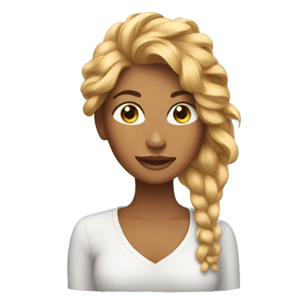 woman with cat coming out of her hair sticker