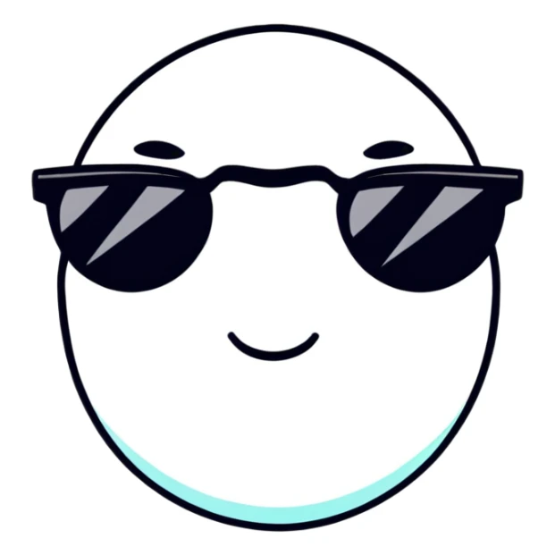 smiling face with star-shaped sunglasses, funky and bold like Bootsy Collins sticker