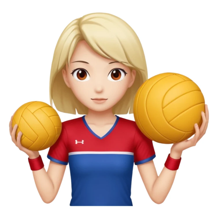 volleyball player, anime girl, with volleyball ball sticker