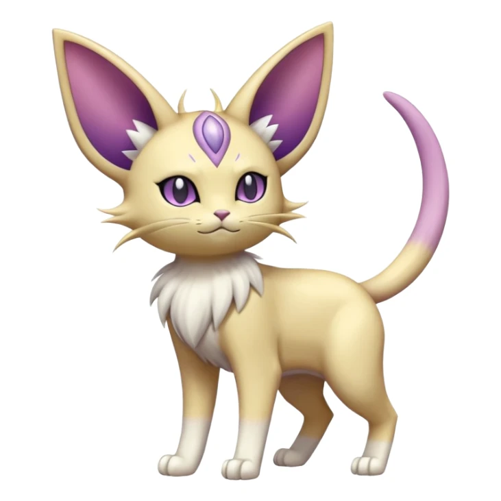 Espeon-Meowth-Delcatty-Fakémon-hybrid-creature (full body)  sticker
