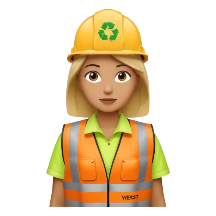 women, Waste Management, safety vest, trash picker sticker