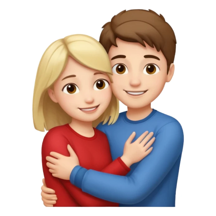 Boy and girl hugging each other in love sticker