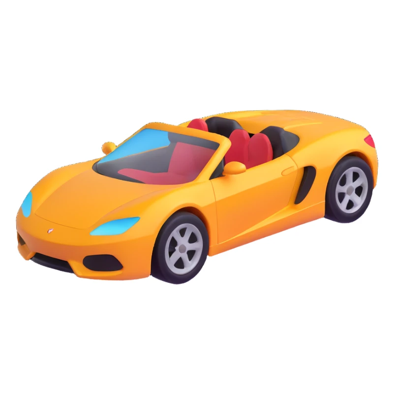 high definition sports car emoji, smooth edges sticker