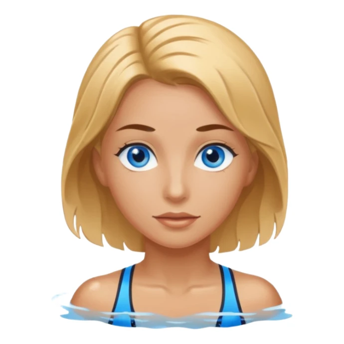 Female athletic swimmer with blue eyes sticker