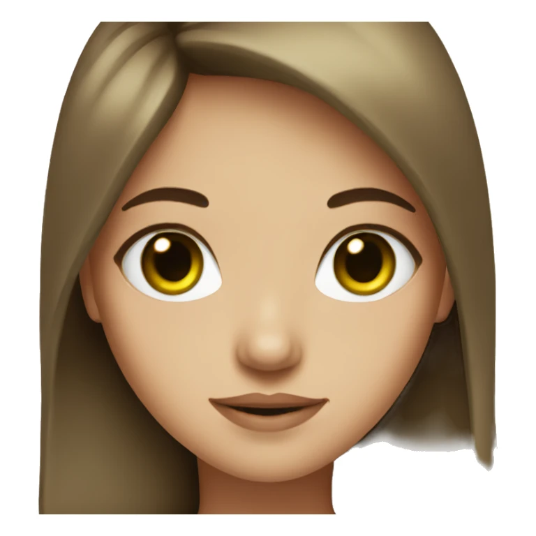 Girl with brown hair green eye sticker