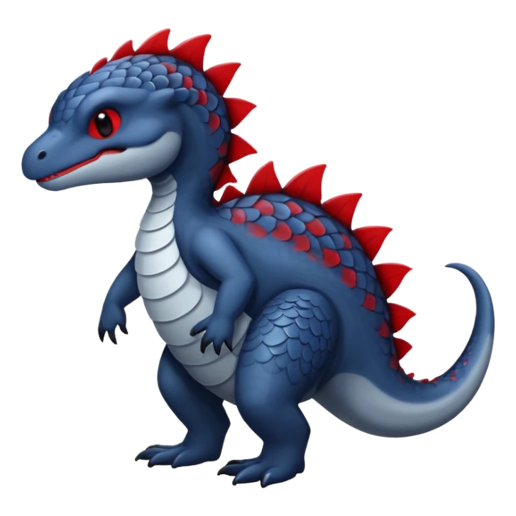 midnight blue-gray-black, with red markings, white belly, scaley Bastet-Noibat-Gatomon-Digimon-Fakémon-Pokémon-creature (full body) sticker