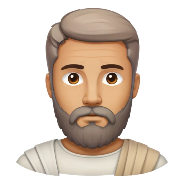 Stoic man with beard and fade hair sticker