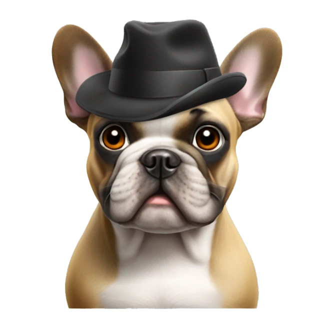 French bulldog with a hat ￼￼ sticker