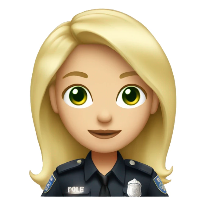 Blonde police woman green eyes sticker