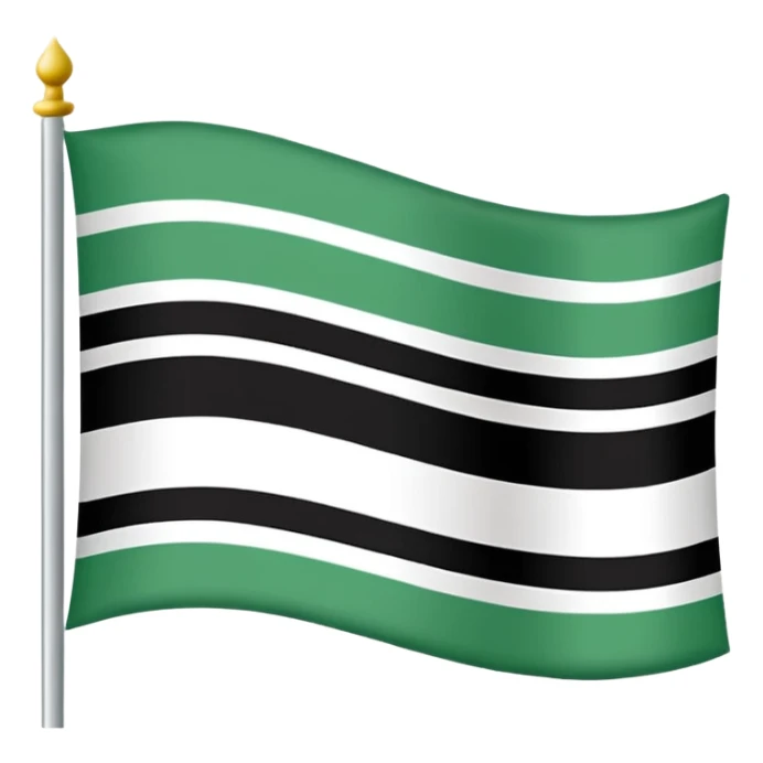 Make the flag of the Ural Republic, white, green, black sticker