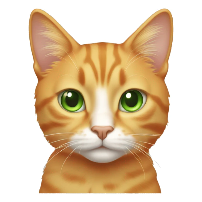Light orange cat with white tummy and green eyes sticker