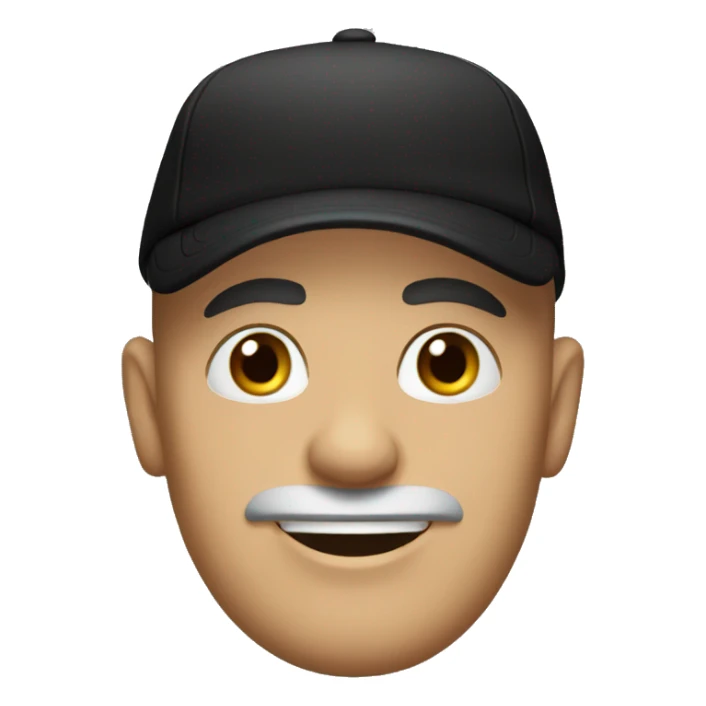 Bald Italian man with black cap and black t-shirt  sticker