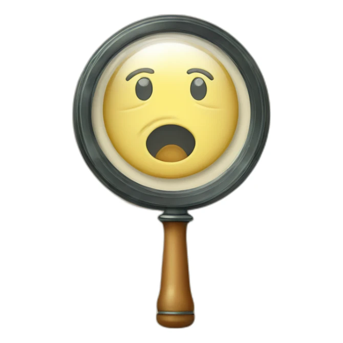 cartoon vintage magnifying glass sticker