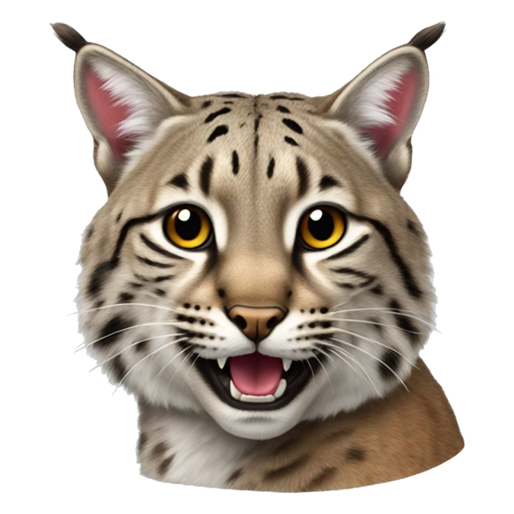 Bobcat with tongue sticking out sticker