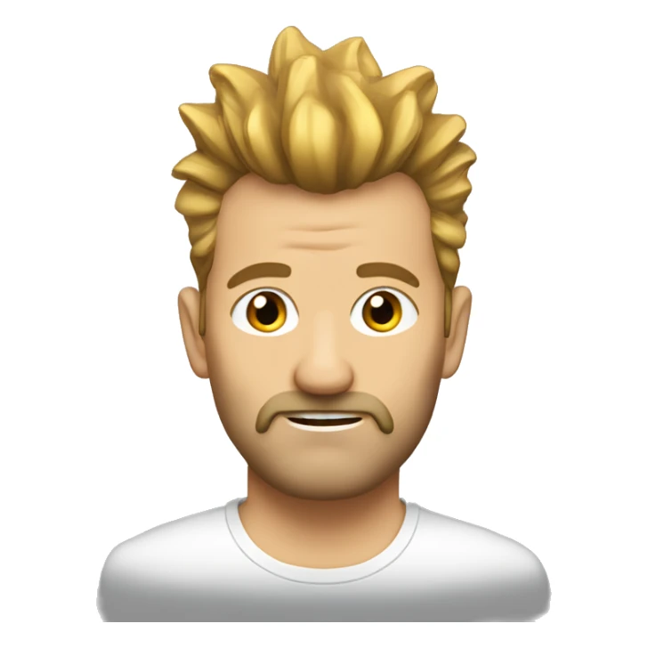 European, golden Mohawk hairstyle, beard, man, middle-aged. sticker