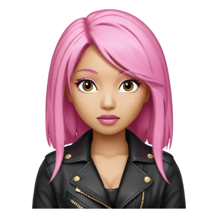 Nicki Minaj pink hair wear leather jacket sticker