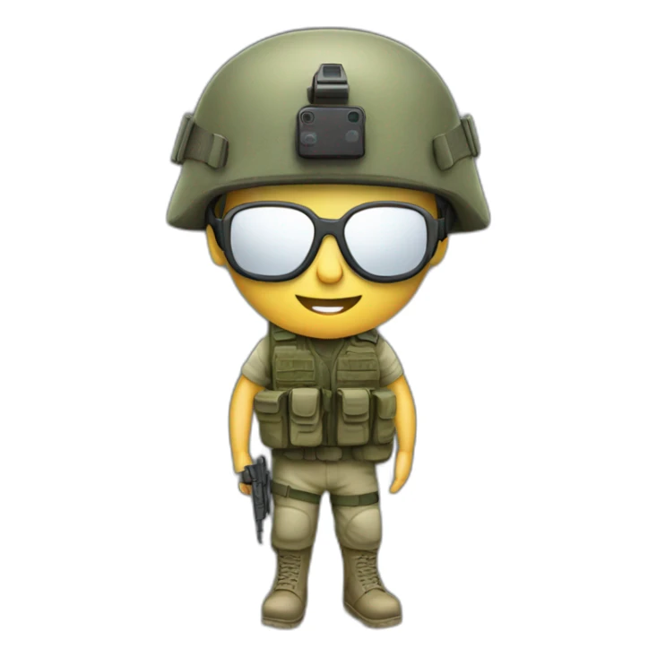 israeli soldier with vr glasses from the side sticker