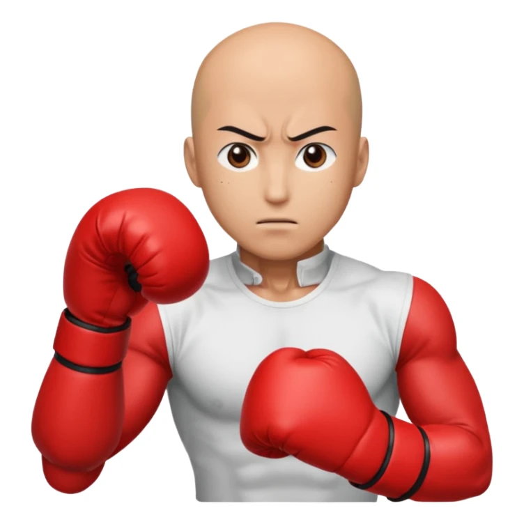 Saitama red hand punch with boxing glove sticker