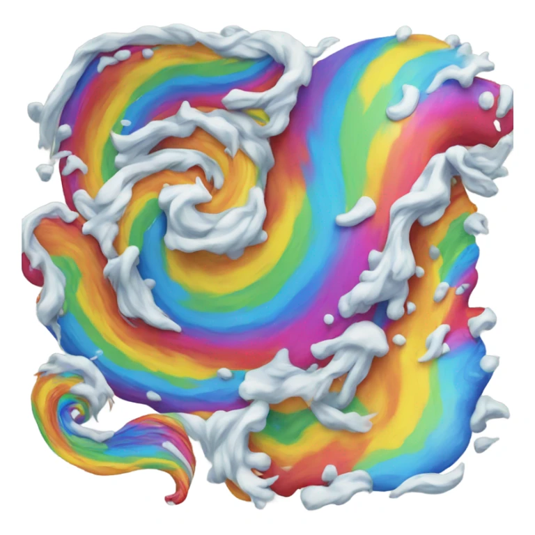 A rainbow yeti poop swirl emoji sticker