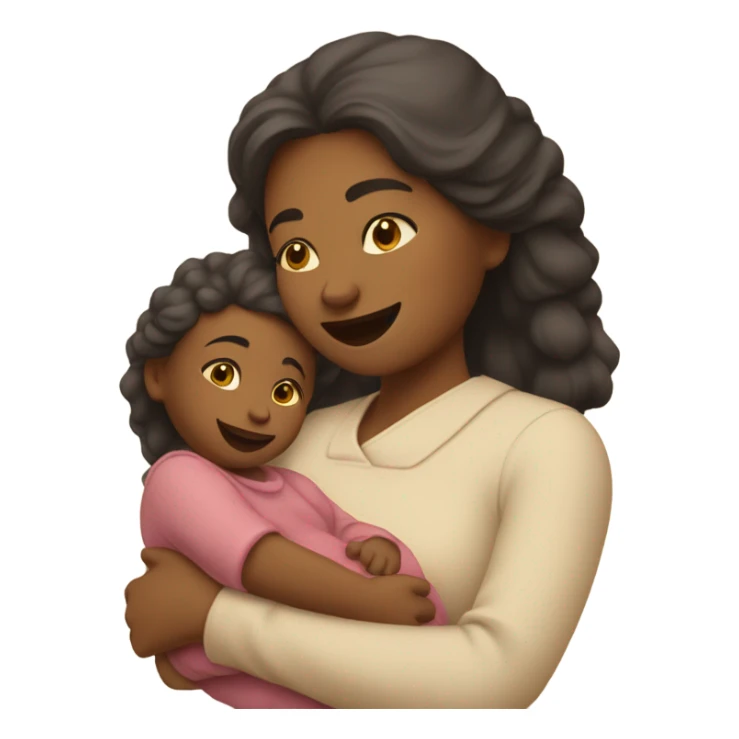 Mom and baby girl sticker