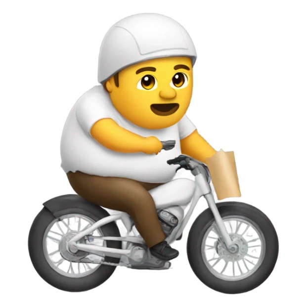 Fat white bike rider eating a burrito sticker