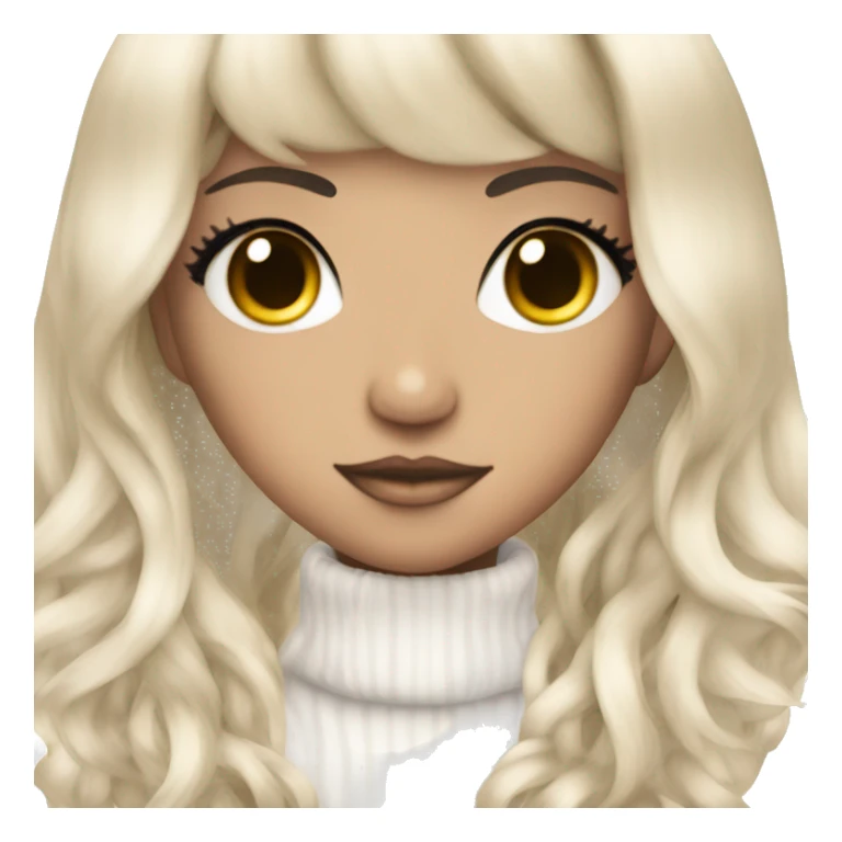 gyaru Girl with very Long lashes and white skin sticker