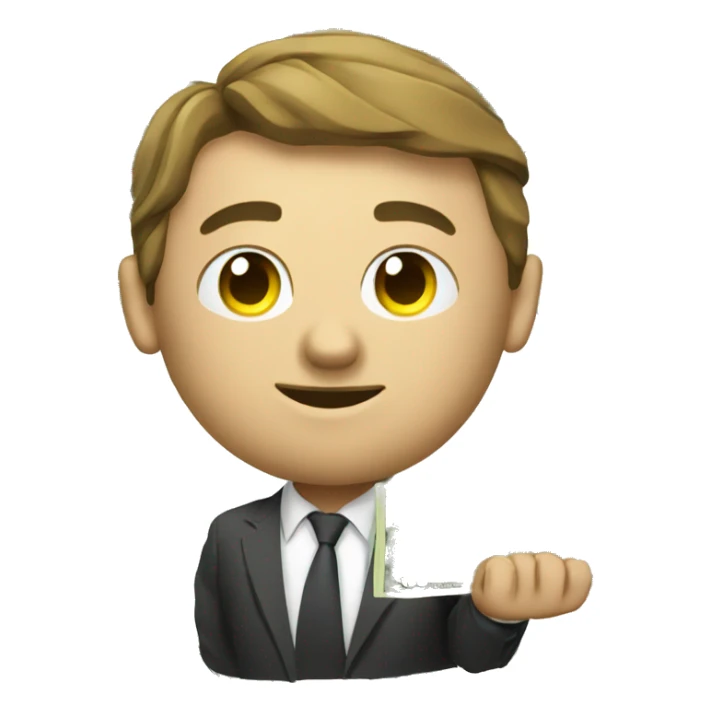 crypto investor with money, man sticker