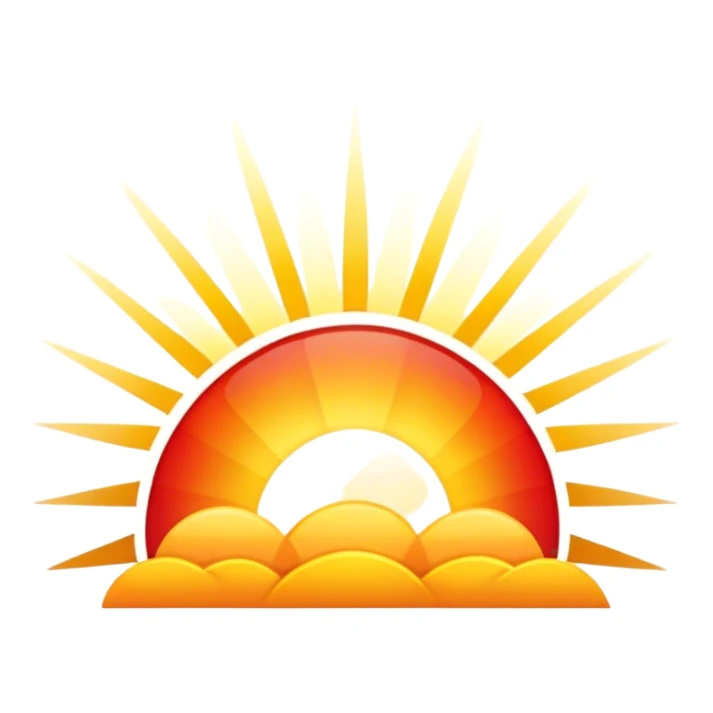 Beautiful sunrise with golden rays of light sticker