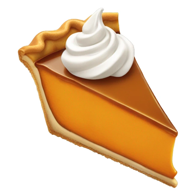 Slice of pumpkin pie with too much whipped cream on it sticker