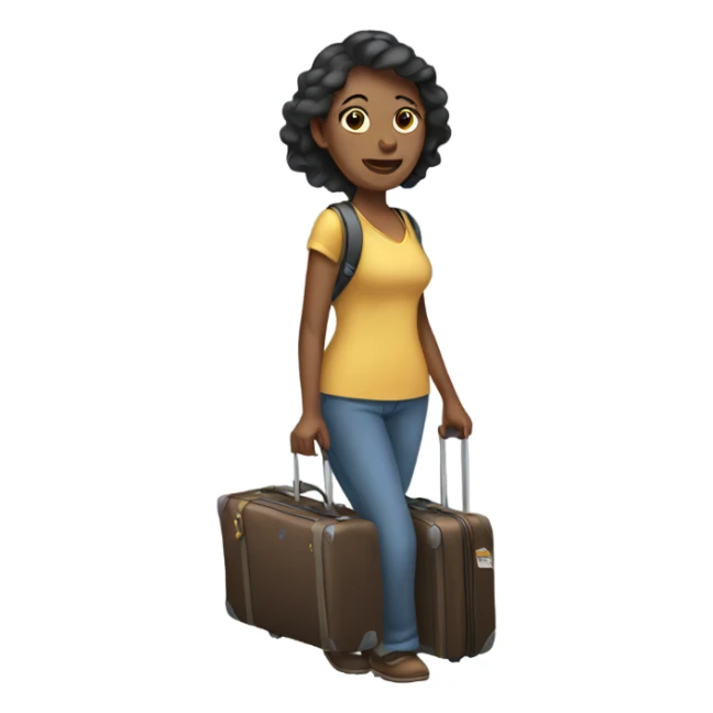 women carrying luggage sticker