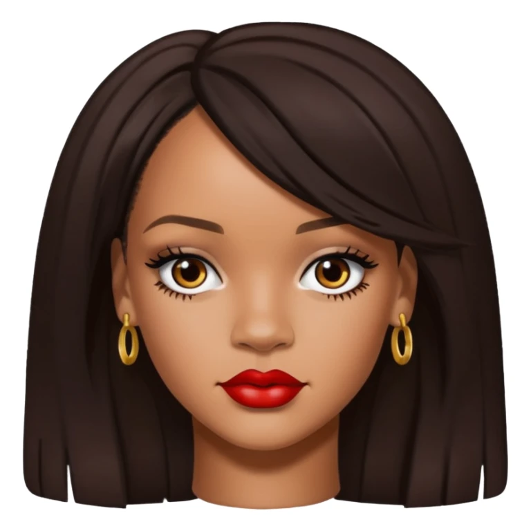Rihanna with dark brown hair sticker