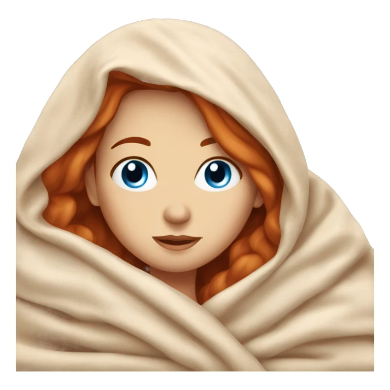Relaxing redhead woman blue eyes in a blanket  sticker