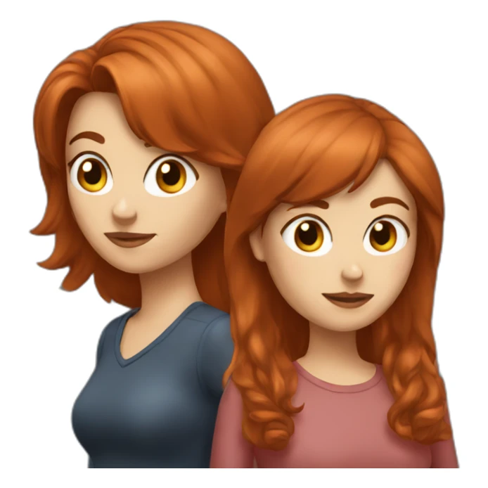 Brunette and redhead in a lazda sticker