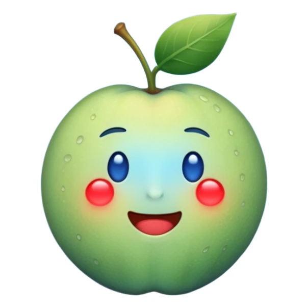  glowing fruit releasing melatonin, calm blue tones, simple emoji style sticker
