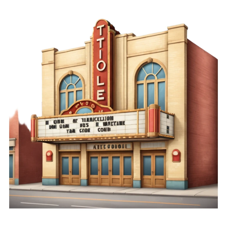 An old vintage movie theater exterior sticker