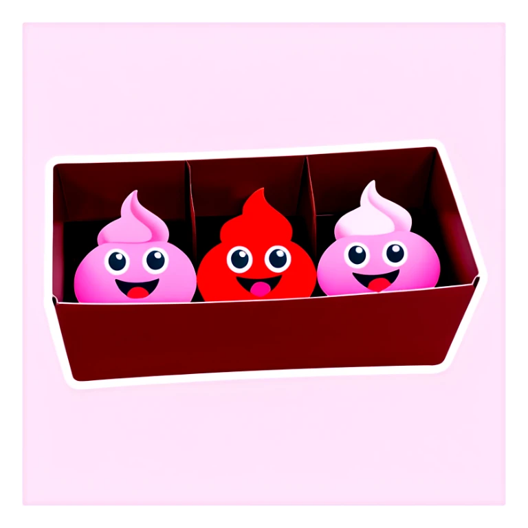 poop emoji valentines candy chocolates box sticker
