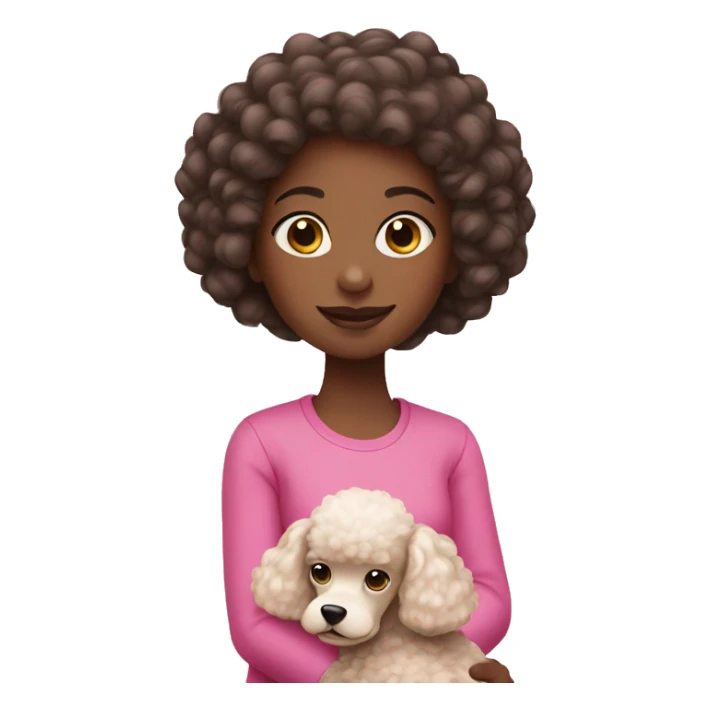 Girl with pink poodle sticker