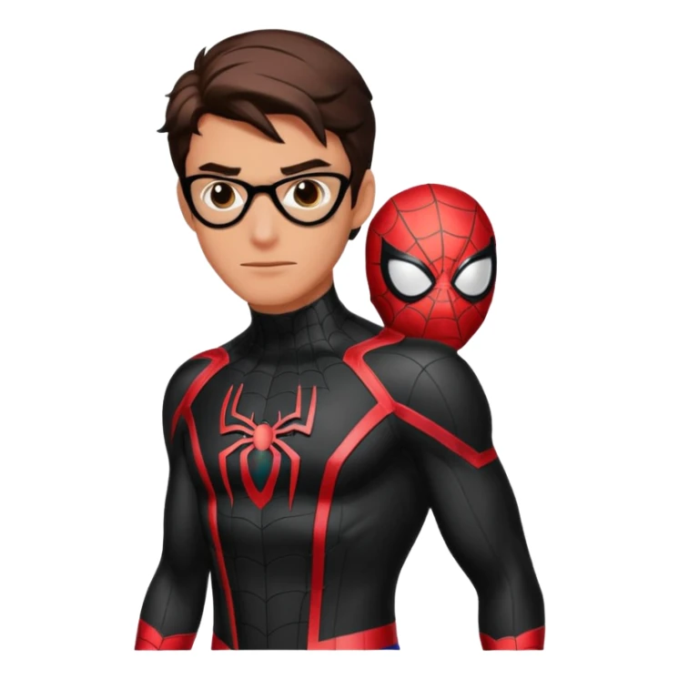 Full Black with black outlines  colored suit spider man sticker