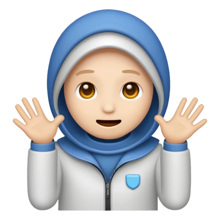 Among Us crewmate character showing surprise, simple and bold emoji style sticker