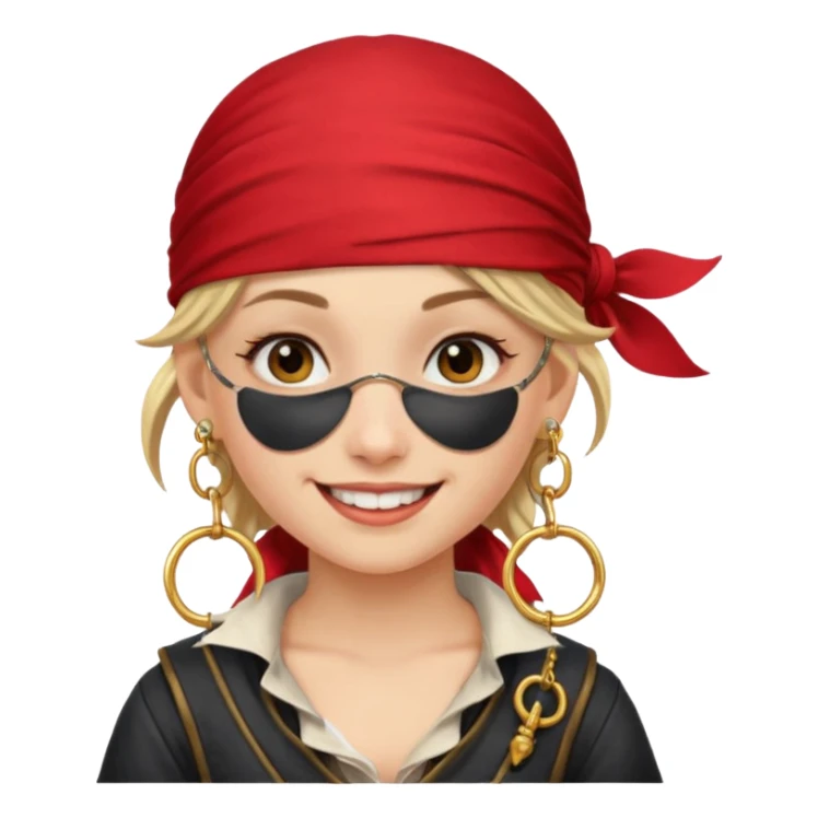 Creates a emoji for pirates girl sticker