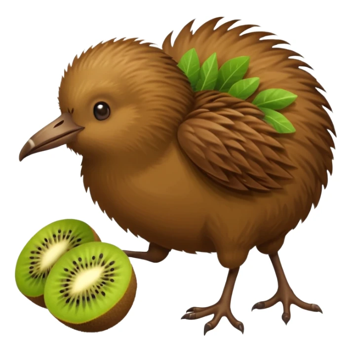 A kiwi bird, with kiwis flying around it. sticker