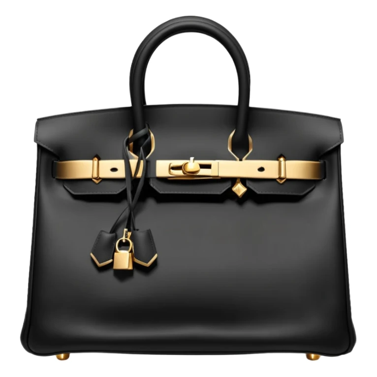 hermes birkin matte black color bag with gold hardware sticker