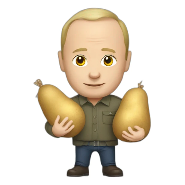 putin holding a sack of potatoes  sticker